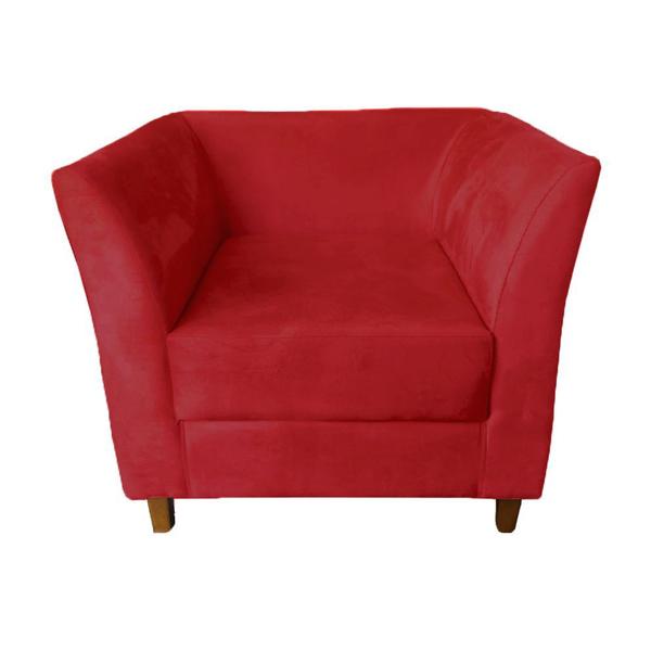 Imagem de Conj 02 Poltrona Cadeira Decorativa Isis Clinica Escritório Suede Vermelho - Dl Decor