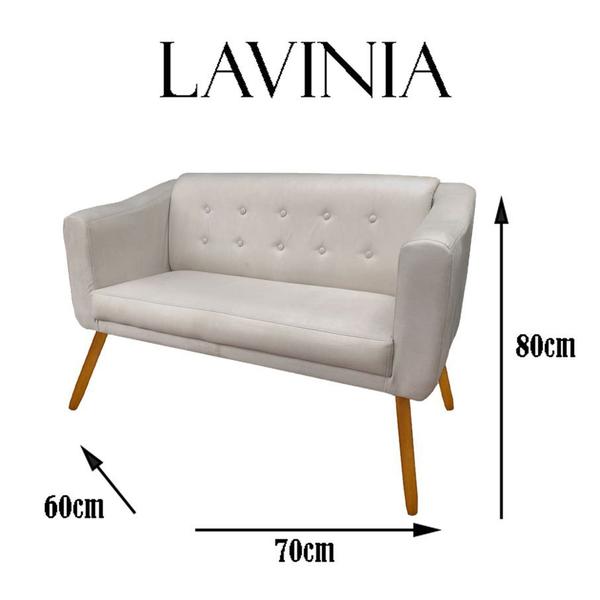 Imagem de Conj 02 Poltrona + Namoradeira Decorativa Sofá Sala Quarto Lavinia Preto - Dl Decor