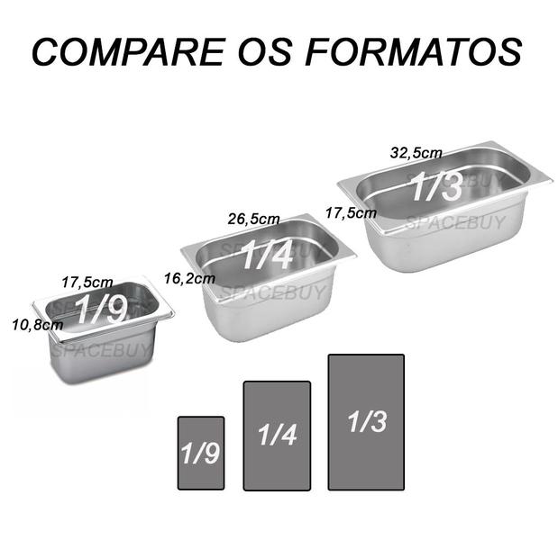 Imagem de CONJ 12 CUBAS Gastronômicas Em INOX GN 1/9x65 mm 590 ml Sem TAMPA ZAHAV