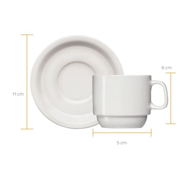 Imagem de Conj 12 Xicarás De Café E Pires Iguaçu Porcelana Germer 65ml