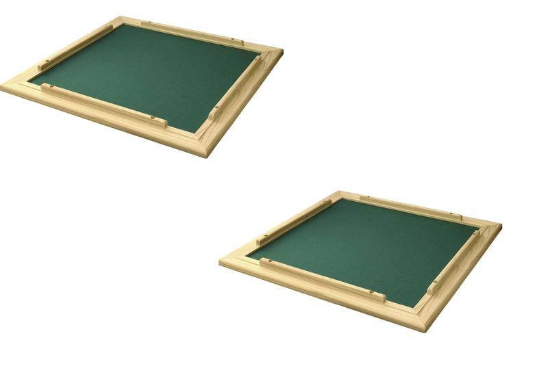 Imagem de CONJ 2 Tabuleiros de Mesa Para DOMINÓ Com Feltro Verde 66x66 cm 7009