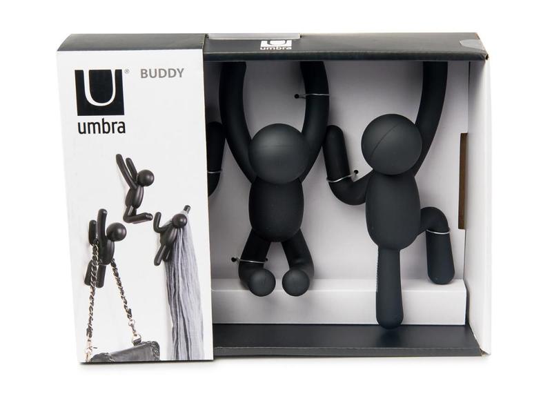 Imagem de Conj 3 Cabideiros De Parede Boneco Buddy Preto