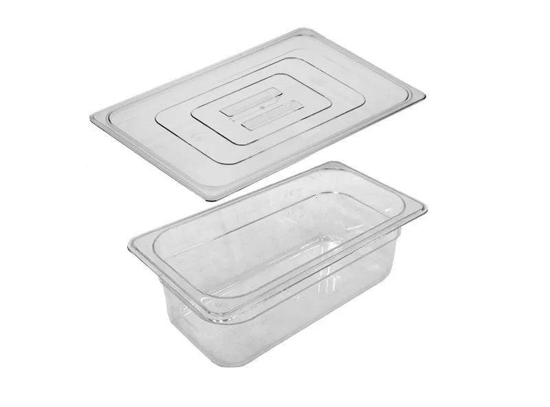 Imagem de CONJ 3 Cubas Gastronômicas Policarbonato GN 1/3X65 mm 2,4 Litros + 3 TAMPAS 1/3 Em Poli Tradicional Originais CAMBRO