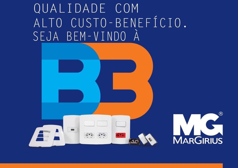 Imagem de Conj 3 Interruptor Simples + 3 Tomada 10A 4x4 Margirius B3