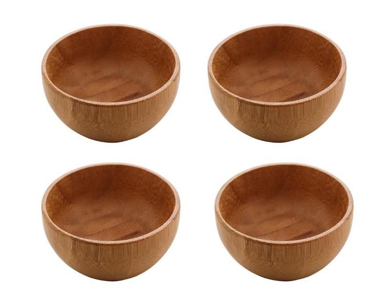 Imagem de Conj 4 bowl bambu natural molheira servir molhos mesa posta