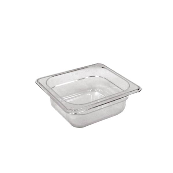 Imagem de CONJ 6 CUBAS Gastronômicas Em POLICARBONATO GN 1/6X65 mm 900 ml + 6 TAMPAS 1/6 Em POLI Com ABERTURA Para COLHERES CAMBRO