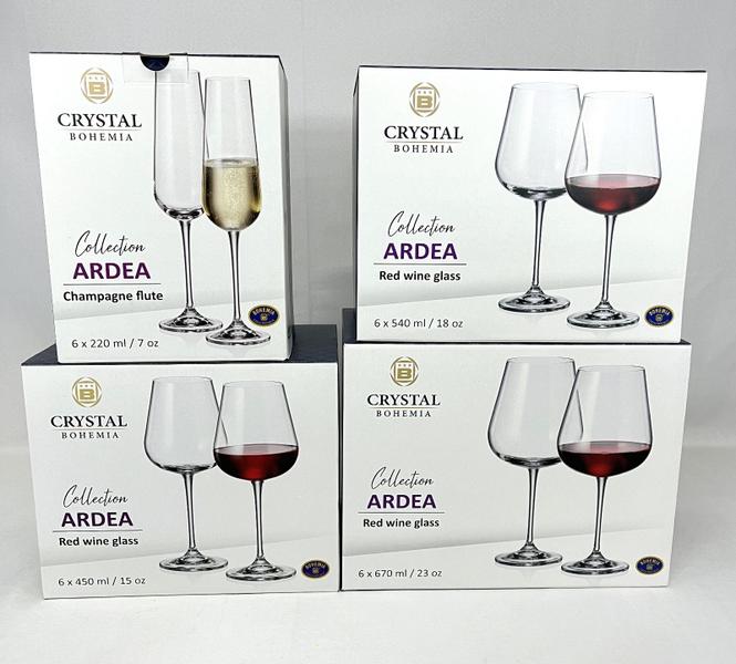 Imagem de Conj 6 Taças Cristal Ardea Bohemia 450ml vinho branco ou tinto Titanium