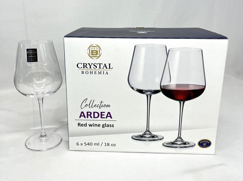 Imagem de Conj 6 Taças Cristal Ardea Bohemia 540ml Vinho Tinto Titanium