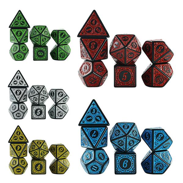 Imagem de Conj. 7 Dados - Runas Alto Relevo - 50% OFF SUPER PROMO - RPG