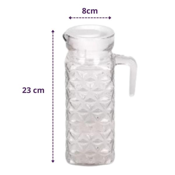 Conj. C/6 Copos Bristol 200ml + 1 Jarra Diamante 1 Litro - Praticasa Imagem de Conj. C/6 Copos Bristol 200ml + 1 Jarra Diamante 1 Litro