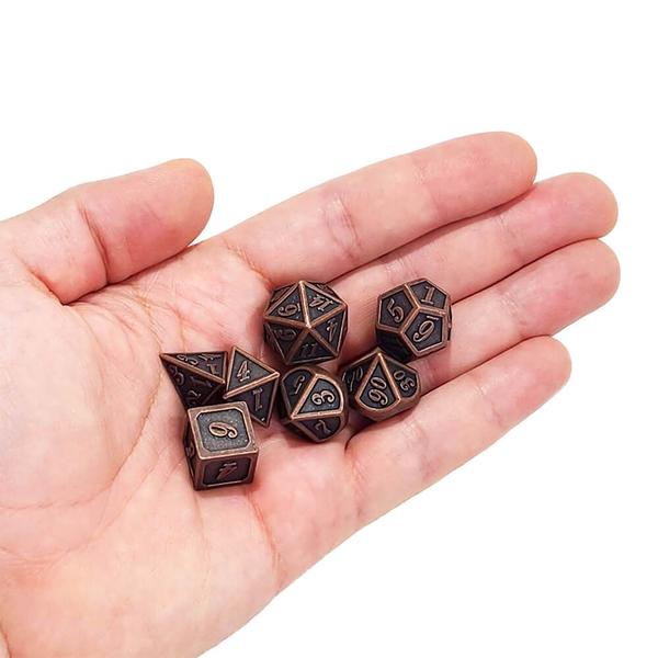 Imagem de Conj. de dados Metálicos Cobre Velho - RPG