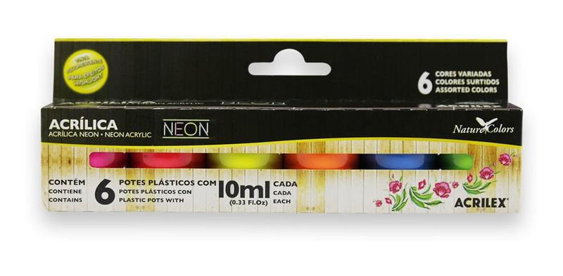 Imagem de Conj. Nature Colors Neon 10ml C/6 Cores