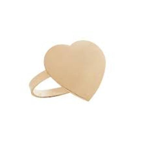 Imagem de Conj Porta Guardanapo 04pc zamac heart dourado 4x3,5cm Lyor 1903