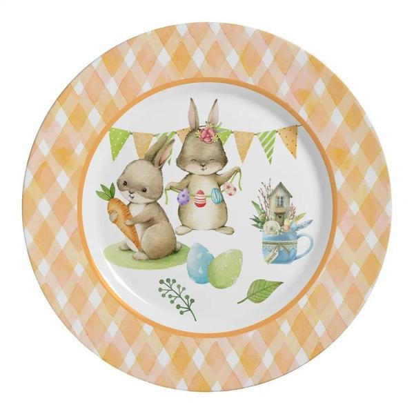 Conj Pratos Rasos Alleanza Follow The Bunny 6Unid. 1217-101 Imagem de Conj Pratos Rasos Alleanza Follow The Bunny 6Unid. 1217-101