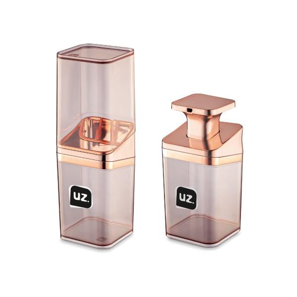 Imagem de Conj Rose Gold Lavabo Porta Escova e Dispenser Luxo Pia