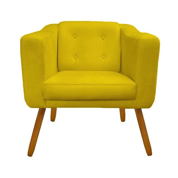 Imagem de Conjunto 02 Poltrona + Namoradeira Decorativa Sofá Sala Quarto Lavinia Amarelo - Dl Decor