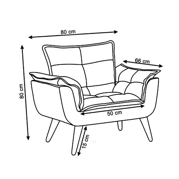 Imagem de Conjunto 02 poltronas decorativa para sala de estar ou quarto opala suede Azul Turquesa