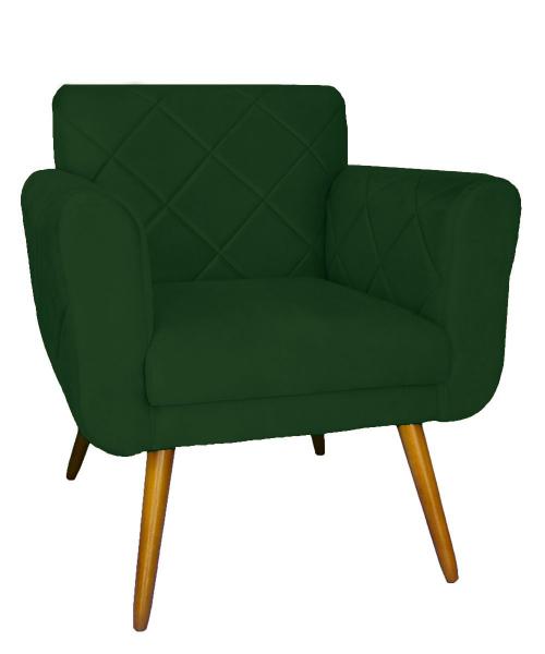 Imagem de Conjunto 02 Poltronas Estofadas Para Sala de Estar Isabella Suede Verde - DL DECOR