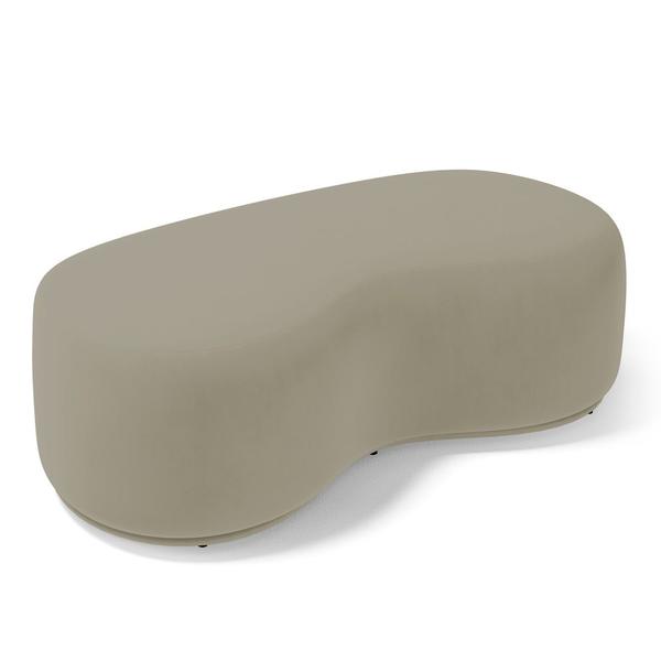 Imagem de Conjunto 03 Puffs Decorativos Living Aisha Orgânico Suede Bege - Desk Design