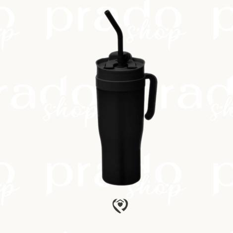 Imagem de Conjunto 1 Caneca com 2 Garrafas Squeeze Preto - Lyor