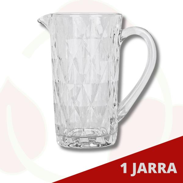 Imagem de Conjunto 1 Jarra Diamante 1L  e 6 Taças Vidro Resistente 300 ML 