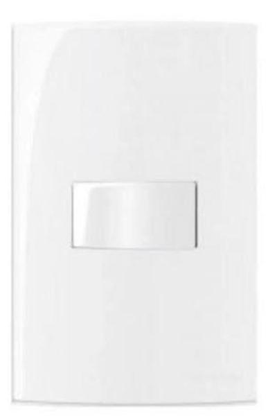 Imagem de Conjunto 1 Tecla Interruptor Simples 10A 250V Embutir Sleek Margirius Branco Brilho