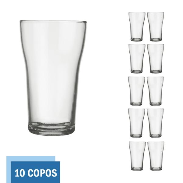 Imagem de Conjunto 10 Copos Vidro 200ml Boteco Chop Transparente Nadir