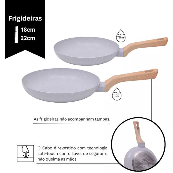 Conjunto 10 Peças Mimo Pratic Grafite Fogão a Gás Indução Vitrocerâmico Panela Caçarola Frigideira Leiteira 3 Utensilios - Mimo Style Imagem de Conjunto 10 Peças Mimo Pratic Grafite Fogão a Gás Indução Vitrocerâmico Panela Caçarola Frigideira Leiteira 3 Utensilios