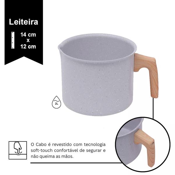 Conjunto 10 Peças Mimo Pratic Grafite Fogão a Gás Indução Vitrocerâmico Panela Caçarola Frigideira Leiteira 3 Utensilios - Mimo Style Imagem de Conjunto 10 Peças Mimo Pratic Grafite Fogão a Gás Indução Vitrocerâmico Panela Caçarola Frigideira Leiteira 3 Utensilios