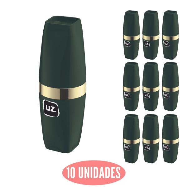 Imagem de Conjunto 10 Porta Escova Slim com Tampa Verde com Dourado UZ