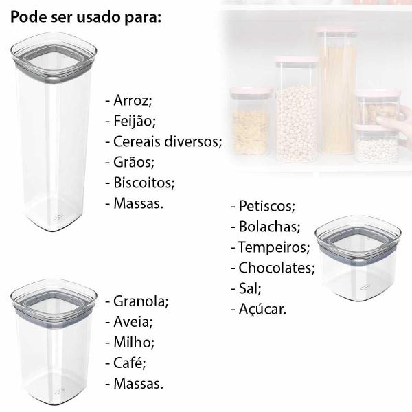 Imagem de Conjunto 10 Potes Transparentes Hermético Modular Bpa Free