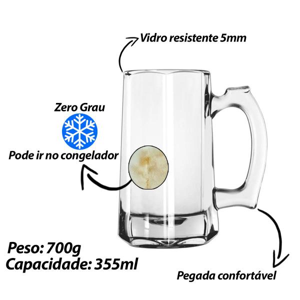 Imagem de CONJUNTO 12 CANECAS 0º GRAU PARA CERVEJA E CHOPP 355 ML 