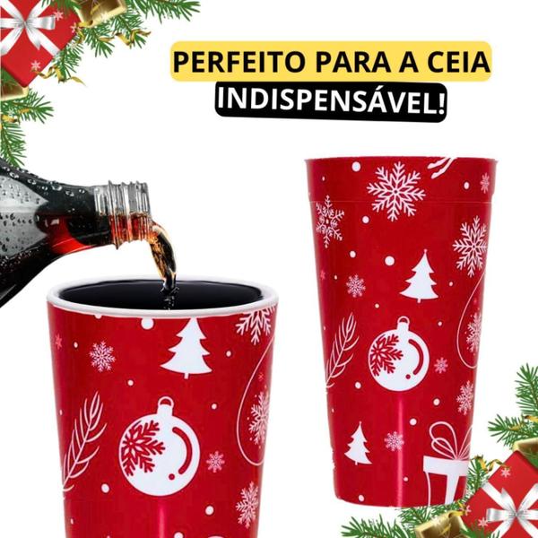 Imagem de Conjunto 12 Copo Decoração De Natal Reutilizáveis Envio Já