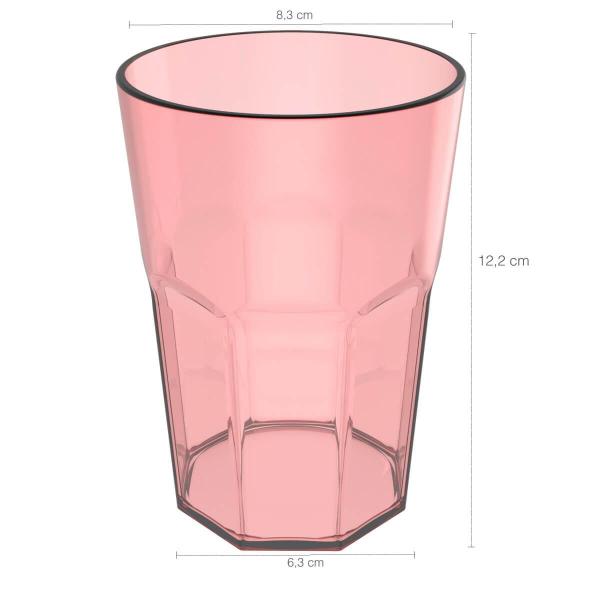 Imagem de Conjunto 12 Copos De Suco 400ml Plástico Para Servir Água Rosa Quartzo