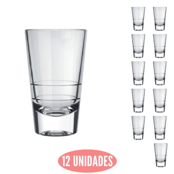 Imagem de Conjunto 12 Copos Dose Caninha 100ml Shot Cachaça Nadir