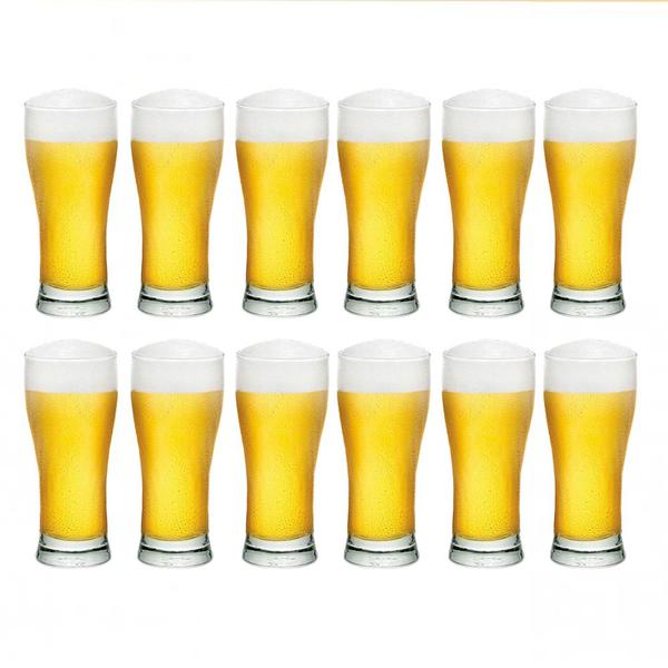 Imagem de Conjunto 12 Copos Vidro Cerveja Pilsen Chopp Tulipa 200ml