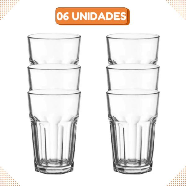 Conjunto 12 Prato Fundo De Vidro Transparente + 06 Copos - Ladiv Comercial Imagem de Conjunto 12 Prato Fundo De Vidro Transparente + 06 Copos
