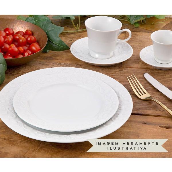 Conjunto 12 Xícaras de Café com Pires 80ml Porcelana em Relevo Tassel Germer Branco Imagem de Conjunto 12 Xícaras de Café com Pires 80ml Porcelana em Relevo Tassel Germer Branco