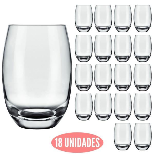 Imagem de Conjunto 18 Copo Vidro Aruba Transparente 465ml Nadir Agua