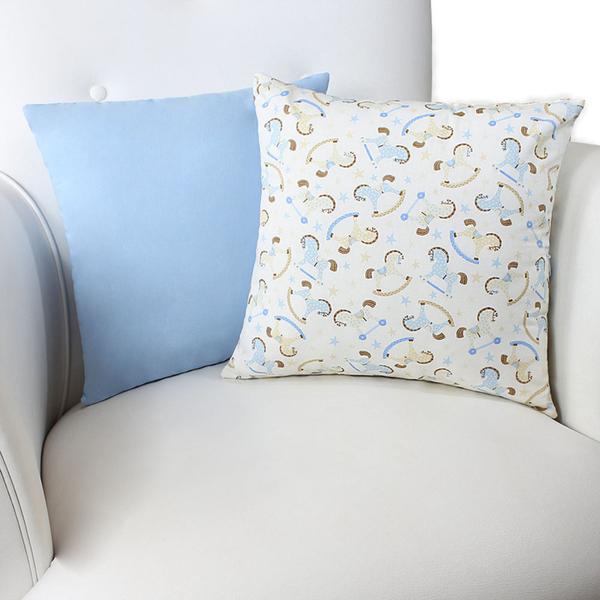 Imagem de Conjunto 2 Almofadas Decorativas Enxoval Bebê - Cavalinho Azul