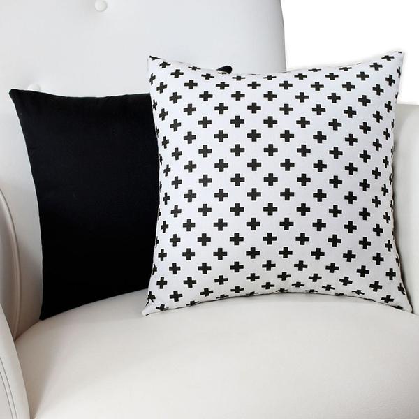 Imagem de Conjunto 2 Almofadas Decorativas Enxoval Bebê - Mais Preto e Branco