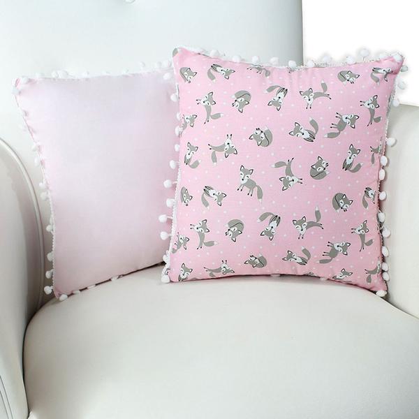 Imagem de Conjunto 2 Almofadas Decorativas Enxoval Bebê - Raposa Rosa