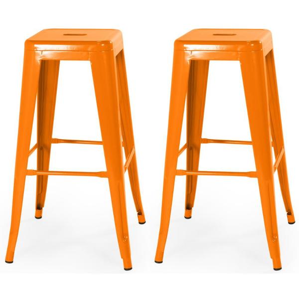 Imagem de Conjunto 2 Banquetas Tolix 76 cm Iron - Laranja