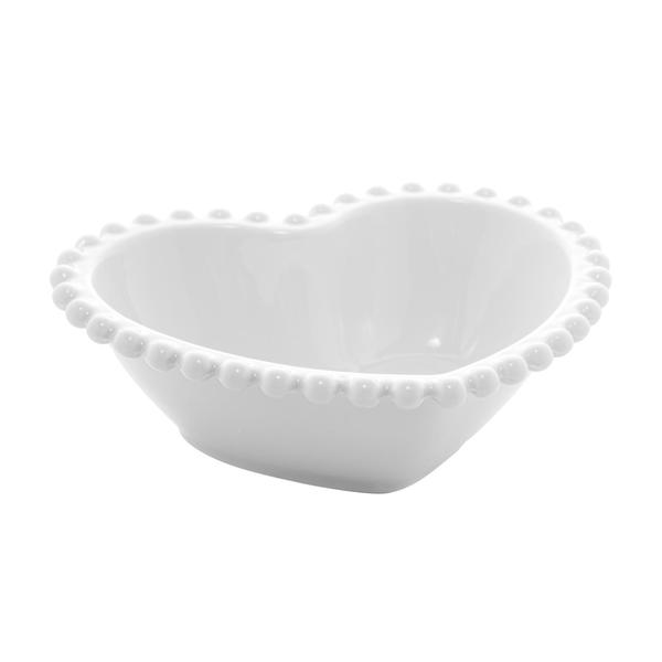 Conjunto 2 Bowls Porcelana Coração Beads Branco 15X13X5Cm - Bon Gourmet Imagem de Conjunto 2 Bowls Porcelana Coração Beads Branco 15X13X5Cm