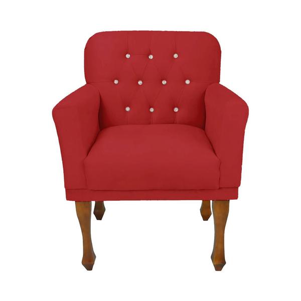 Imagem de Conjunto 2 Cadeira Poltrona Estofada Para Sala Anitta Suede Vermelho LM DECOR