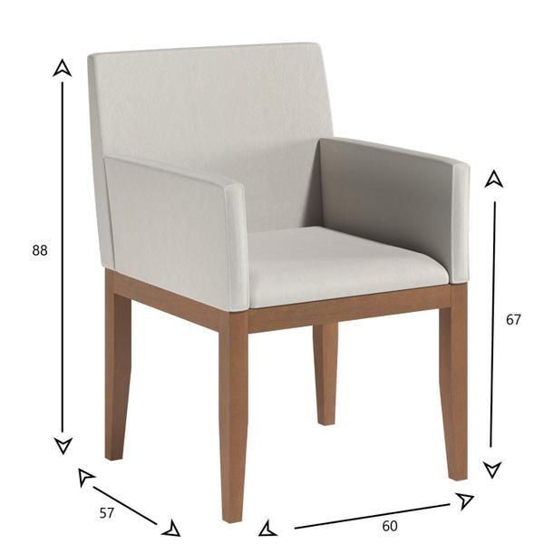 Imagem de Conjunto 2 Cadeiras Madeira Maciça Eva Com Braços Estofados Em material sintético