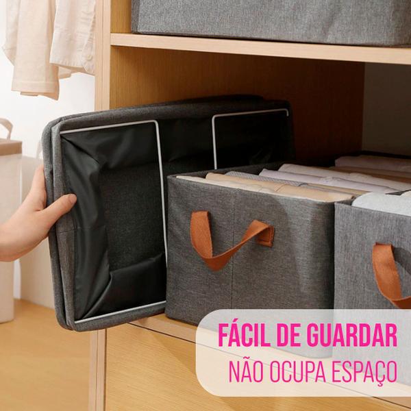 Imagem de Conjunto 2 Caixa Organizadores Multiuso Guarda Roupa Armário Decoração Closet Lavanderia Brinquedos Organização Casa Cestos