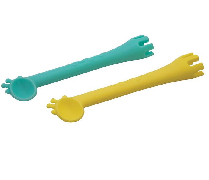 Imagem de Conjunto 2 Colheres de Silicone Girafas KaBaby Azul