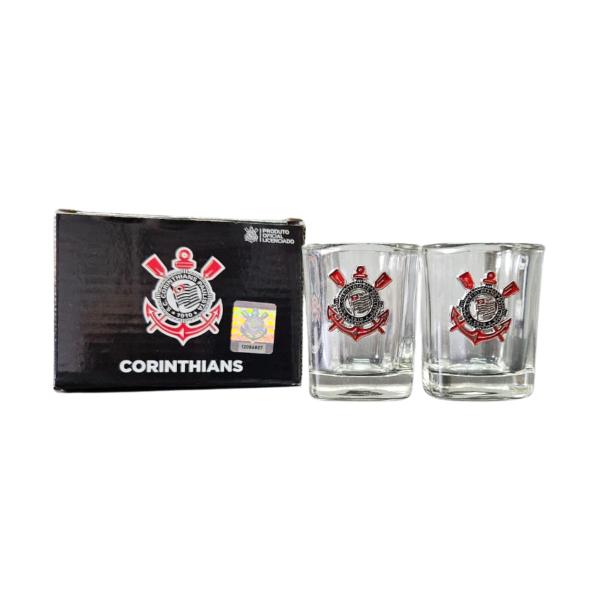 Imagem de Conjunto 2 Copos de Shot Corinthians Futebol Licenciado