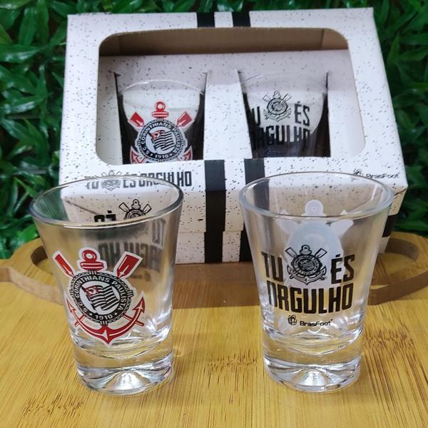 Conjunto 2 Copos Dose Corinthians, Presente Cachaça Cor Transparente - BrasfooT Imagem de Conjunto 2 Copos Dose Corinthians, Presente Cachaça Cor Transparente